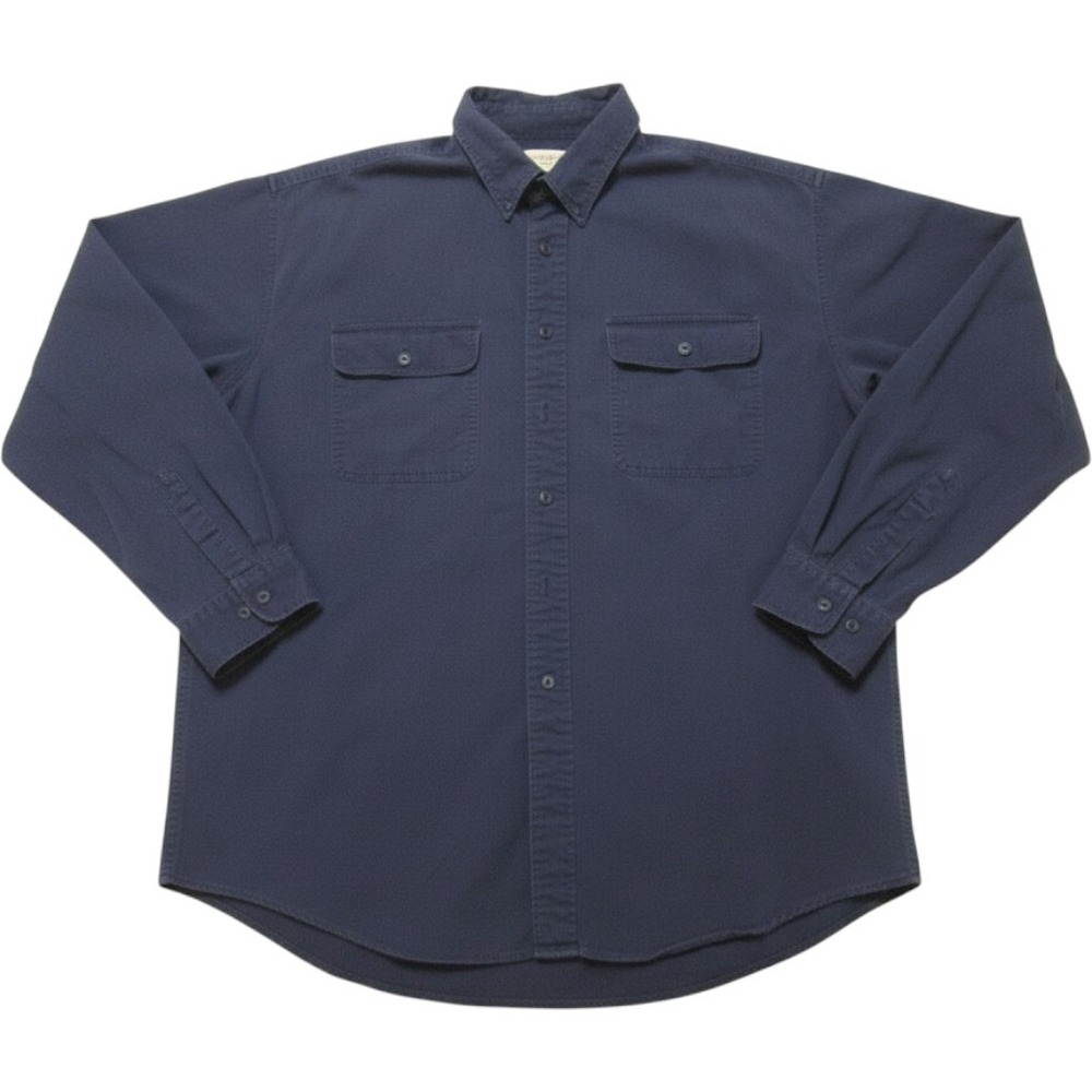 Vtg Y2k St Johns Bay Sz L Cotton Long Sleeve OCBD Shirt (M504) Made in Hong Kong
